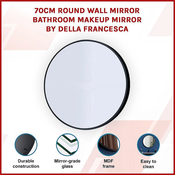 70cm Round Wall Mirror Bathroom Makeup Mirror by Della Francesca