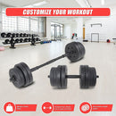 20kg Dumbbell Set Home Gym Fitness Exercise Weights Bar Plate-9