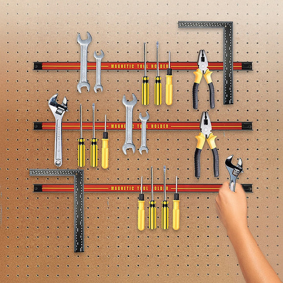 3 x 61cm Magnetic Wall Mounted Tool Holder Storage Organiser Garage Workshop