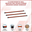 3 x 61cm Magnetic Wall Mounted Tool Holder Storage Organiser Garage Workshop-3