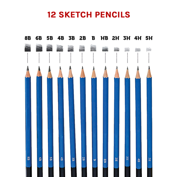 Art Sketch Pencils Oil Drawing Colouring Graphite Charcoal Pencil Set 72pcs/set