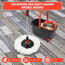 Spin Rotating Mop and Bucket Set with Wheels and 4 Microfibre Mop Heads-10