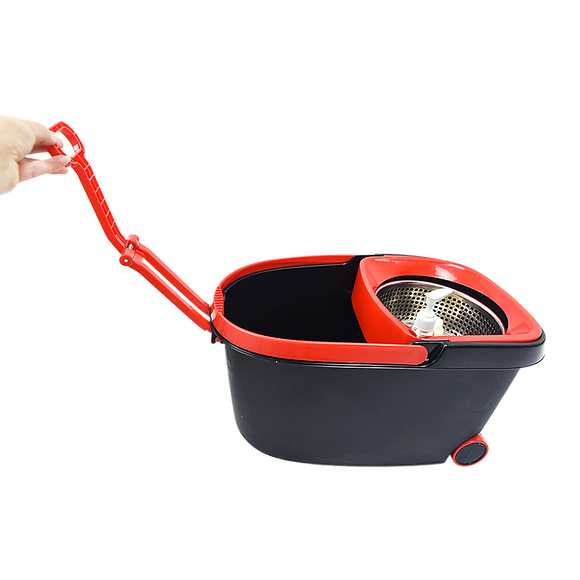 Spin Rotating Mop and Bucket Set with Wheels and 4 Microfibre Mop Heads