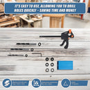 14X Pocket Hole Jig Kit Woodworking Drill Hole Locator Craft Carpenters + F Clip-10