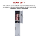 2-Door Vertical Locker for Office Gym Shed School Home Storage-12