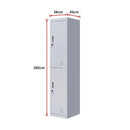 2-Door Vertical Locker for Office Gym Shed School Home Storage-13
