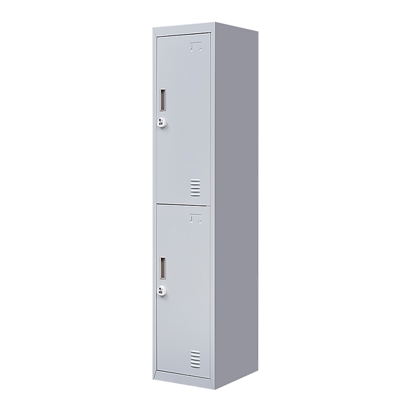 2-Door Vertical Locker for Office Gym Shed School Home Storage