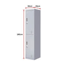 2-Door Vertical Locker for Office Gym Shed School Home Storage-9