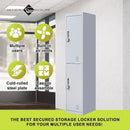2-Door Vertical Locker for Office Gym Shed School Home Storage-6