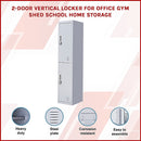 2-Door Vertical Locker for Office Gym Shed School Home Storage-3