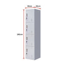 4-Door Vertical Locker for Office Gym Shed School Home Storage-11