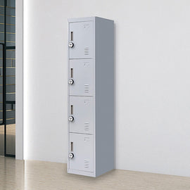 4-Door Vertical Locker for Office Gym Shed School Home Storage - 0