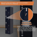 4-Door Vertical Locker for Office Gym Shed School Home Storage-10