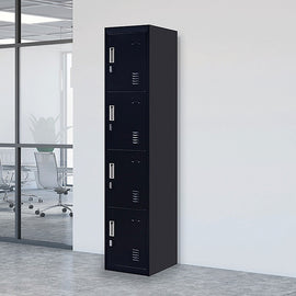 4-Door Vertical Locker for Office Gym Shed School Home Storage - 0