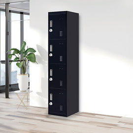 4-Door Vertical Locker for Office Gym Shed School Home Storage - 0