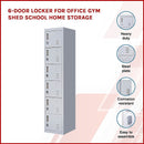 6-Door Locker for Office Gym Shed School Home Storage-3