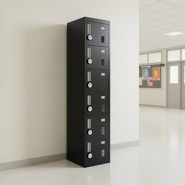 6-Door Locker for Office Gym Shed School Home Storage - 0