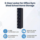 6-Door Locker for Office Gym Shed School Home Storage-11