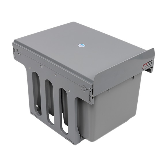 2x 15L Pull Out Trash Bin Dual Kitchen Garbage Waste Basket Cabinet Bin