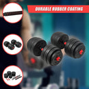 40kg Adjustable Rubber Dumbbell Set Barbell Home GYM Exercise Weights-7