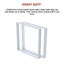 Square-Shaped Table Bench Desk Legs Retro Industrial Design Fully Welded - White-11