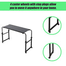 Overbed Table Work Laptop Desk with Wheels-5