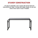 Overbed Table Work Laptop Desk with Wheels-10
