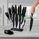 Kitchen 17 Piece Knife Set with Block and Sharpener Chef Knives-2
