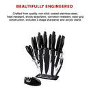 Kitchen 17 Pc Knife Set w/ Block & Sharpener Chef Bread Steak Knives-11