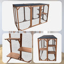 180cm Large Cat Enclosure Wooden Outdoor Cage with 3 Platforms-15