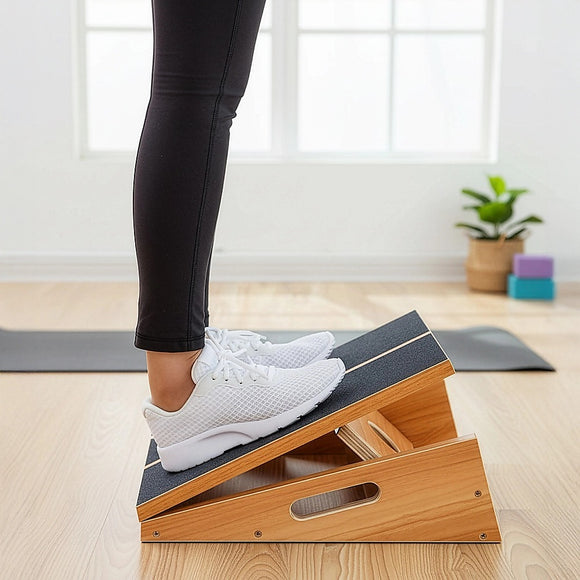 Wooden Slant Exercise Board With Adjustable Incline And Non-Slip Surface