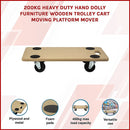 200kg Heavy Duty Hand Dolly Furniture Wooden Trolley Cart Moving Platform Mover-3