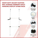 Heavy Duty Adjust Clothes Rail Storage Garment Shelf Hanging Display Stand Rack-3
