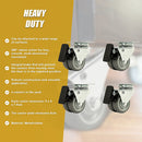 4 x 2" Heavy Duty Swivel Double Wide Castor Wheels Trolley 50mm Furniture Rubber With Brake-12