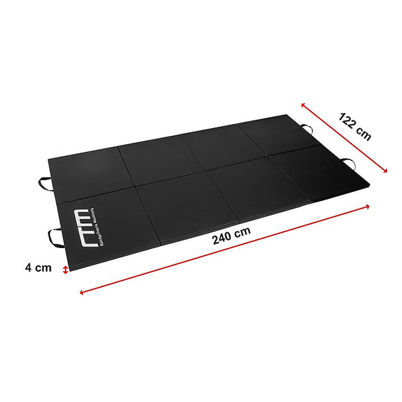 Folding Black Exercise Mat – Gymnastics, Martial Arts, Yoga, Karate & Judo Training