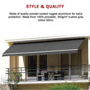 Outdoor Folding Arm Awning Retractable Sunshade Canopy Grey 5.0m x 2.5m-9