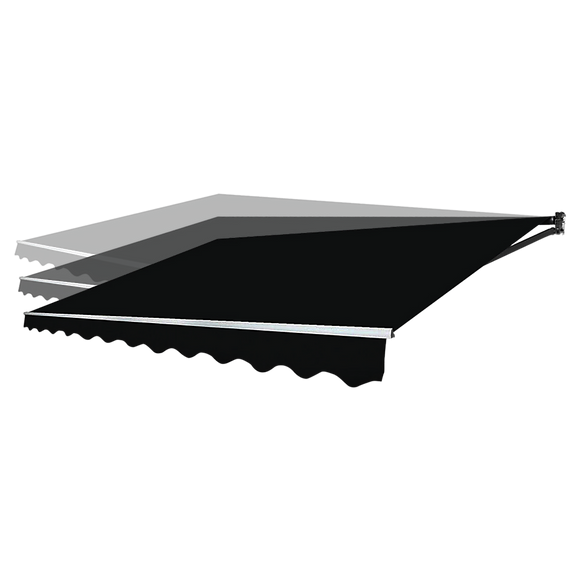 Outdoor Folding Arm Awning Retractable Sunshade Canopy Black 5.0m x 2.5m