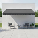 Outdoor Folding Arm Awning Retractable Sunshade Canopy Grey 4.0m x 3.0m-5