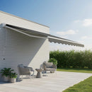 Outdoor Folding Arm Awning Retractable Sunshade Canopy Grey 4.0m x 3.0m-7