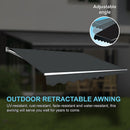 Outdoor Folding Arm Awning Retractable Sunshade Canopy Grey 4.0m x 3.0m-10