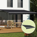 Outdoor Folding Arm Awning Retractable Sunshade Canopy Grey 5.0m x 3.0m-4