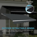 Motorised Outdoor Folding Arm Awning Retractable Sunshade Canopy Grey 3.0m x 2.5m-9