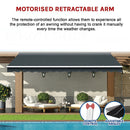 Motorised Outdoor Folding Arm Awning Retractable Sunshade Canopy Grey 4.0m x 3.0m-12