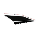 Motorised Outdoor Folding Arm Awning Retractable Sunshade Canopy Black 4.0m x 3.0m-11