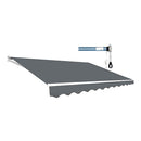 Motorised Outdoor Folding Arm Awning Retractable Sunshade Canopy Grey 5.0m x 2.5m-1