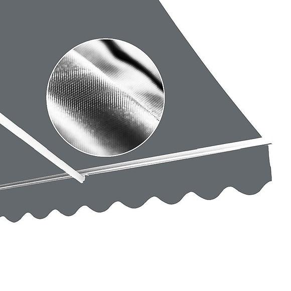 Motorised Outdoor Folding Arm Awning Retractable Sunshade Canopy Grey 5.0m x 2.5m