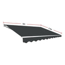 Motorised Outdoor Folding Arm Awning Retractable Sunshade Canopy Grey 5.0m x 2.5m-11