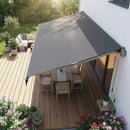 Motorised Outdoor Folding Arm Awning Retractable Sunshade Canopy Grey 5.0m x 3.0m-5