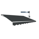 Motorised Outdoor Folding Arm Awning Retractable Sunshade Canopy Grey 5.0m x 3.0m-1