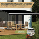 Motorised Outdoor Folding Arm Awning Retractable Sunshade Canopy Black 5.0m x 3.0m-9